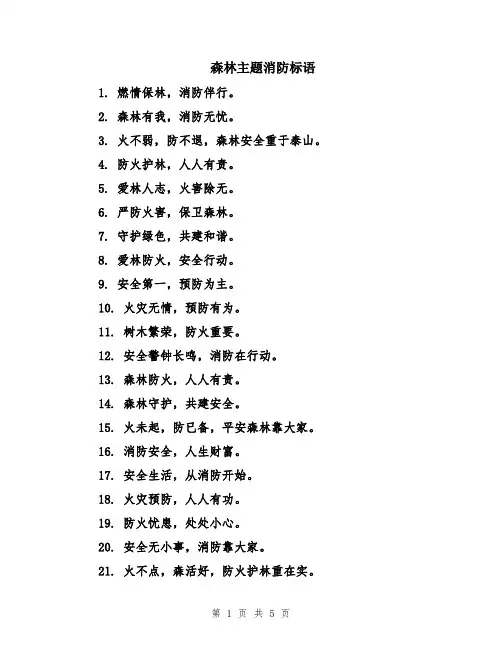 森林主题消防标语