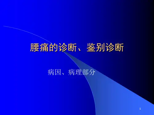 腰痛的诊断、鉴别诊断