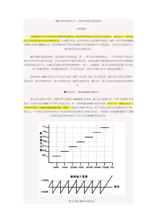 ADC测试参数定义、分析及策略之线性测试