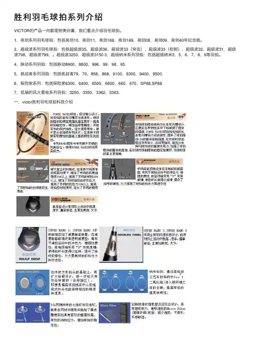 胜利羽毛球拍系列介绍