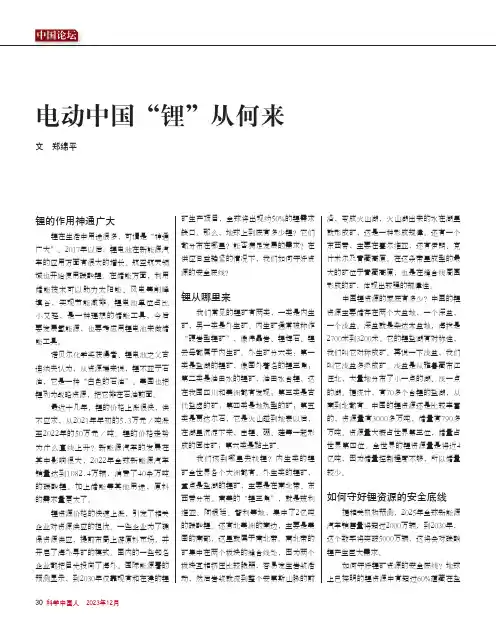 电动中国“锂”从何来