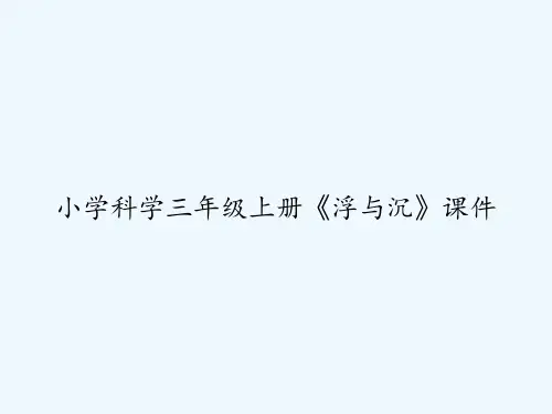 小学科学三年级上册《浮与沉》课件 PPT