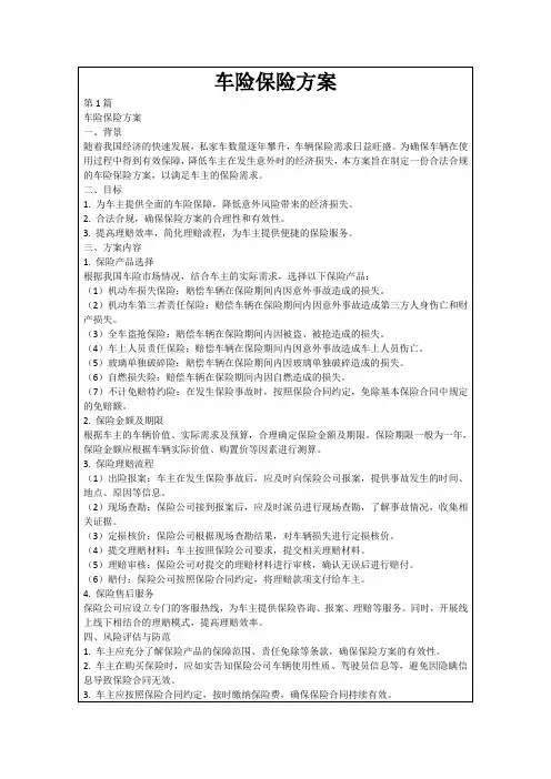 车险保险方案