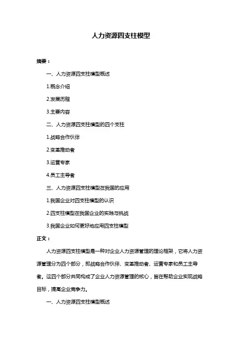人力资源四支柱模型