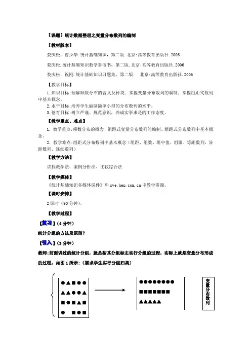 统计数据整理之变量分布数列的编制