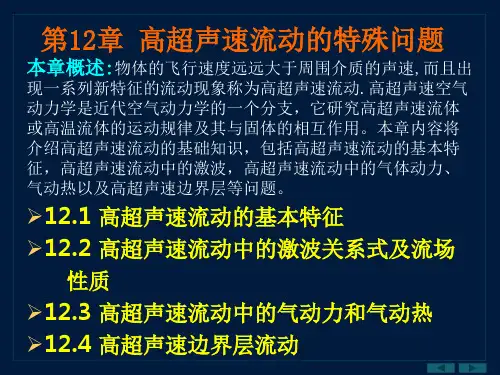 西工大837气体动力学基础chapter12-第12章 高超声速流动的特殊问题