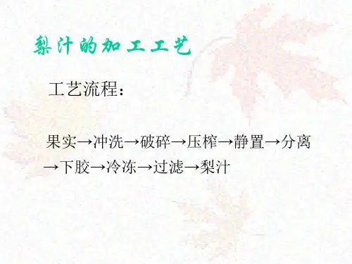 梨果汁饮料加工