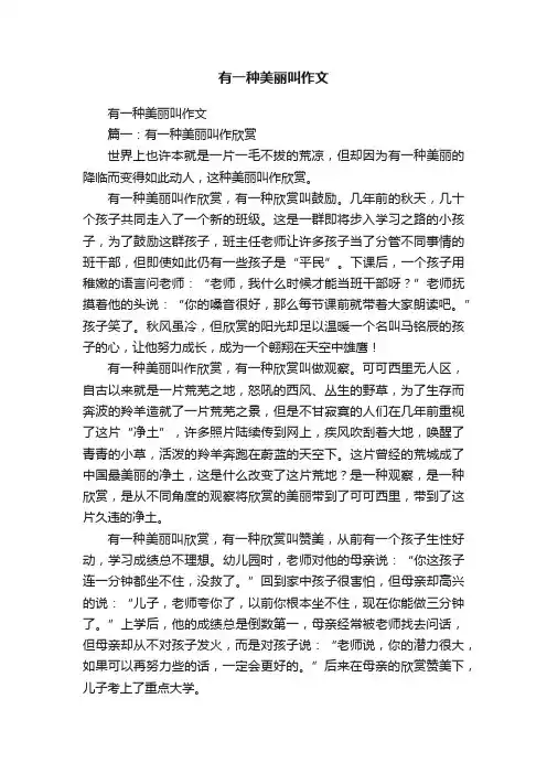 有一种美丽叫作文