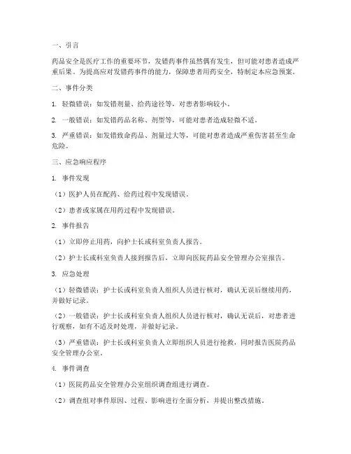 发错药应急预案