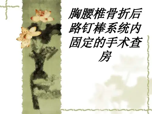 胸腰椎骨折后路钉棒系统内固定的手术查房讲义