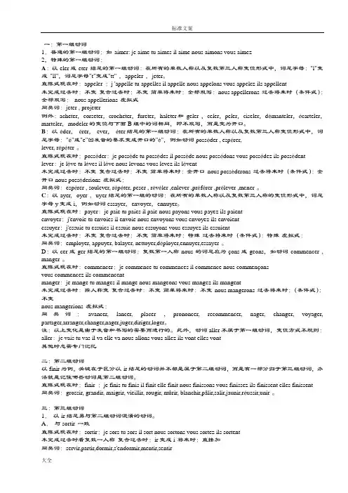 二外法语考研语法+动词变位完整总结材料
