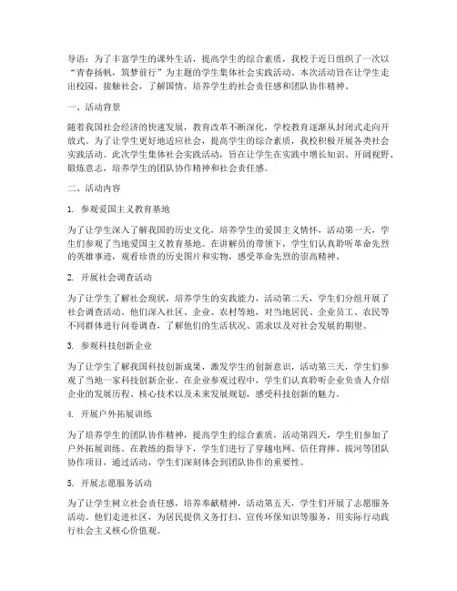 学生集体社会实践活动