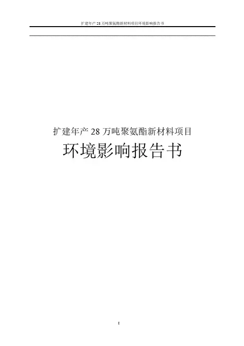 扩建年产28万吨聚氨酯新材料项目环境影响报告书