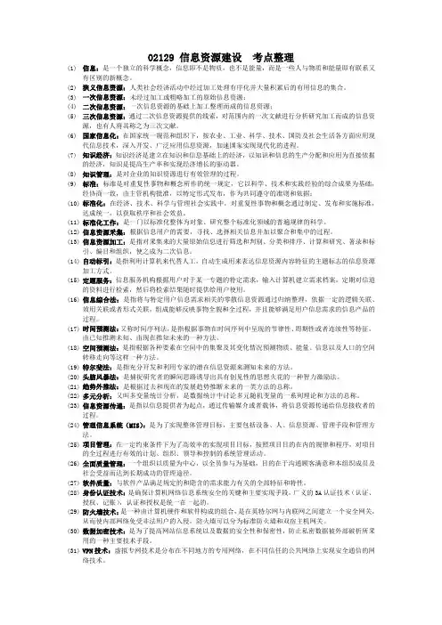 02129信息资源建设-背点整理
