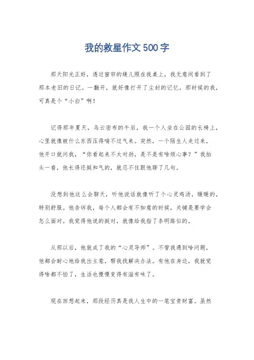 我的救星作文500字