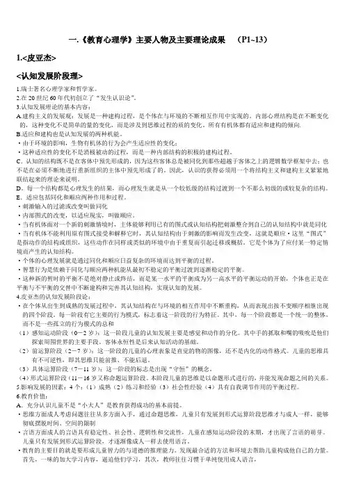 教育学主要人物 主要观点