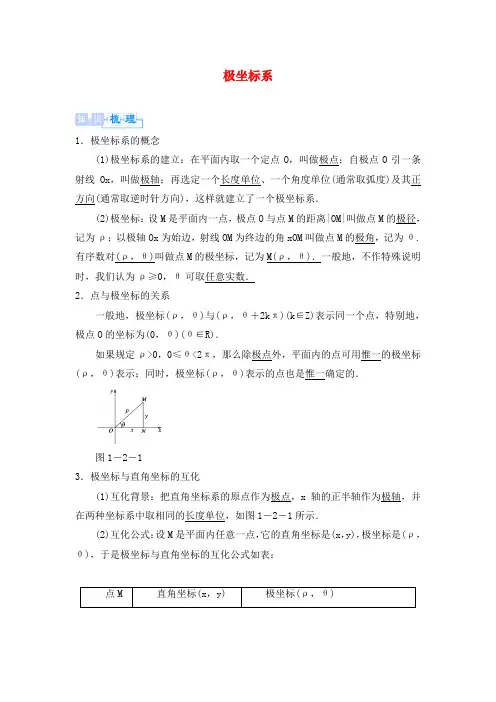 高中数学 第一章 坐标系 1.2 极坐标系素材 北师大版选修4-4