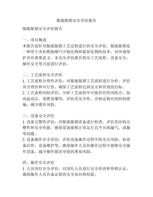 脱硫脱销安全评估报告