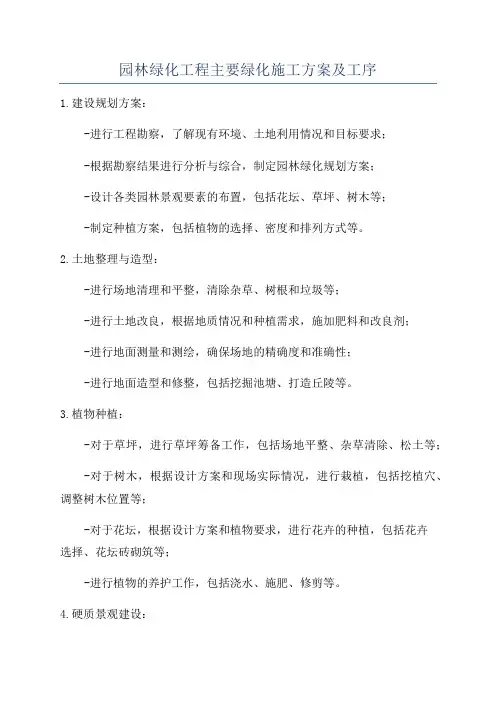 园林绿化工程主要绿化施工方案及工序