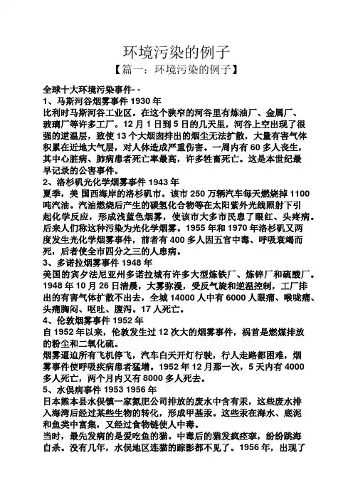 环境污染的例子