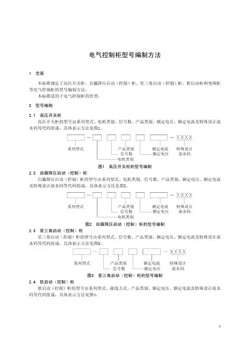 电气控制柜型号编制方法
