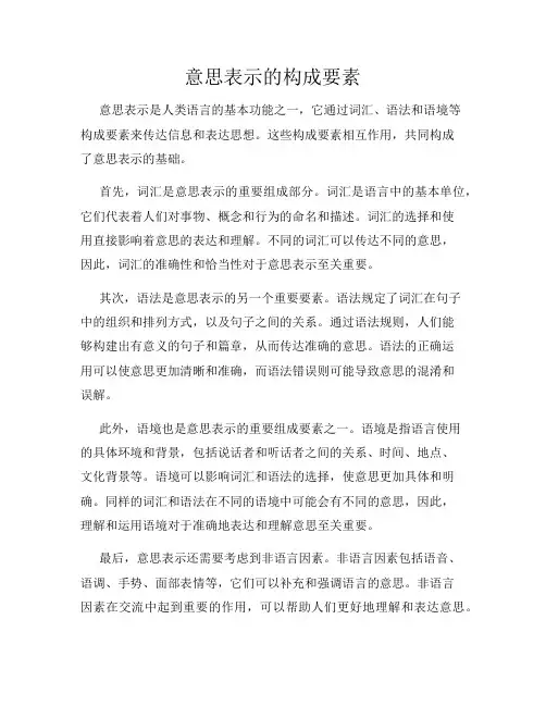 意思表示的构成要素