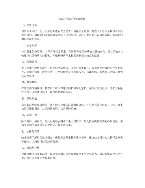幼儿创伤应急预案流程