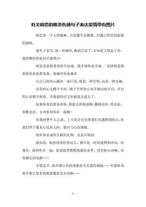 有关暗恋的唯美伤感句子表达爱情带有图片