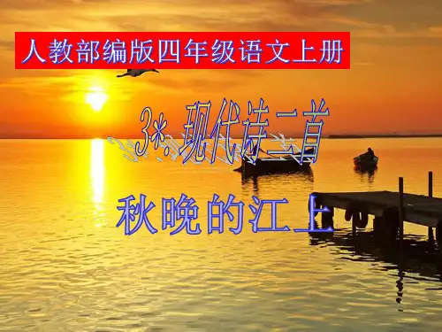 人教部编版四年级上册语文课件3.现代诗二首 秋江的晚上(共16张PPT)