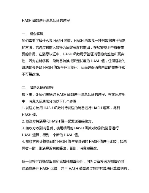 hash函数进行消息认证的过程