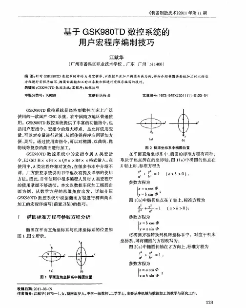 基于GSK980TD数控系统的用户宏程序编制技巧