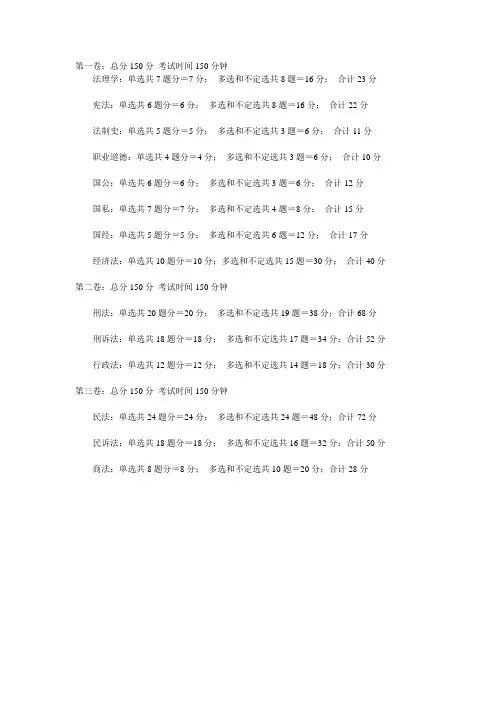 司法考试分数分布