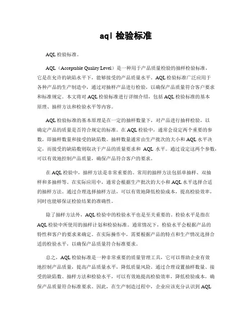 aql检验标准