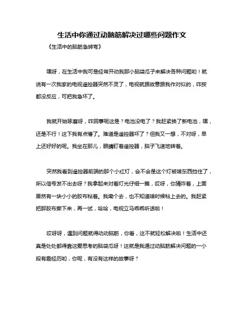生活中你通过动脑筋解决过哪些问题作文