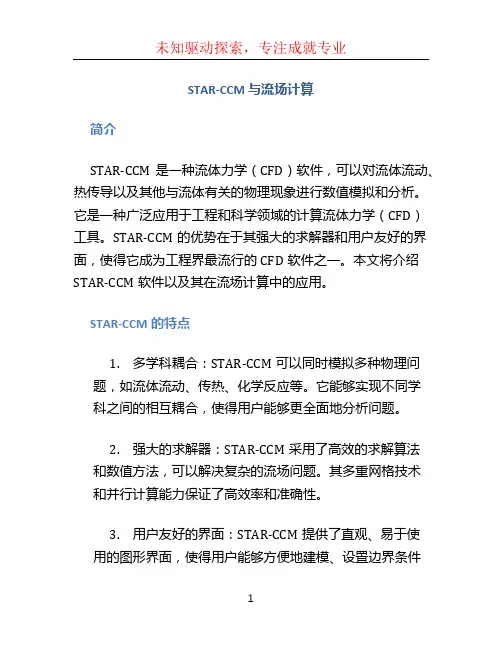 STAR-CCM 与流场计算