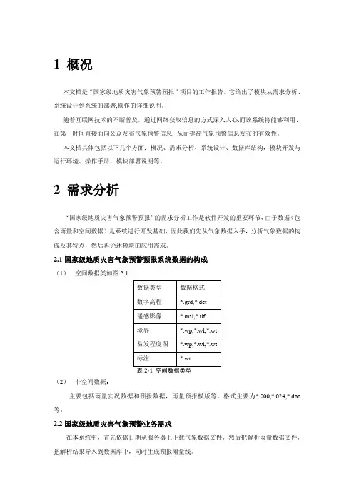 气象预警系统开发报告