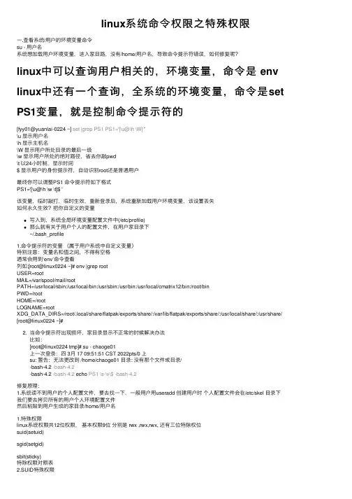 linux系统命令权限之特殊权限