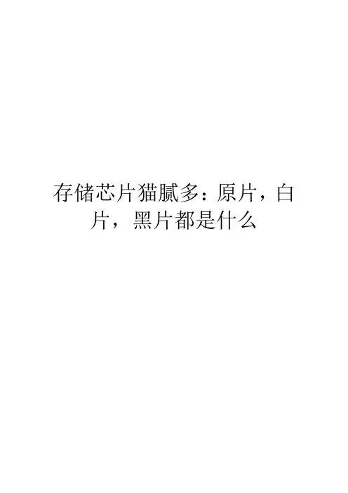 存储芯片猫腻多：原片,白片,黑片都是什么