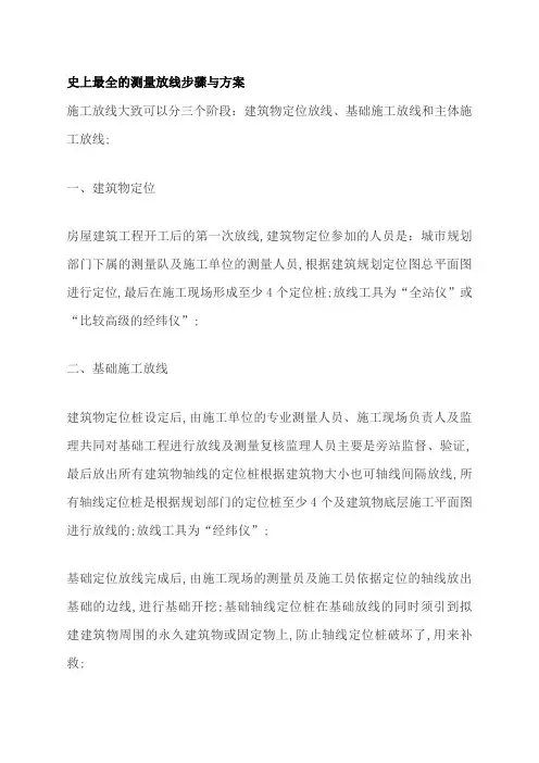 史上最全的测量放线步骤与方案