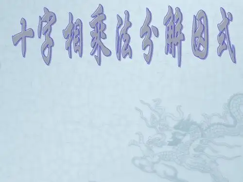 九年级数学上册 十字相乘法 ppt