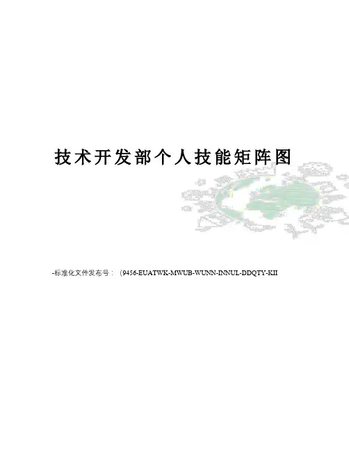 技术开发部个人技能矩阵图