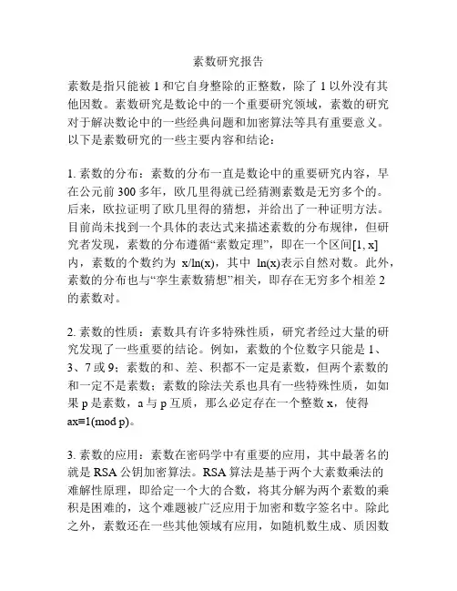素数研究报告