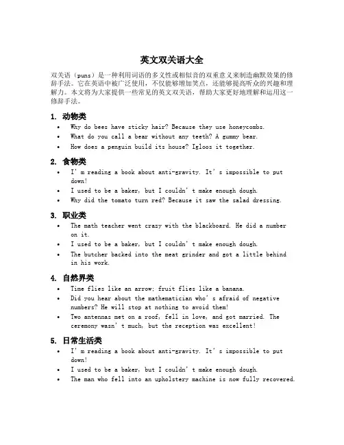 英文双关语大全