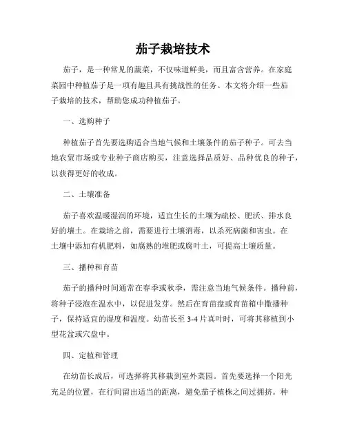 茄子栽培技术