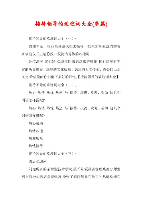 接待领导的欢迎词大全(多篇)