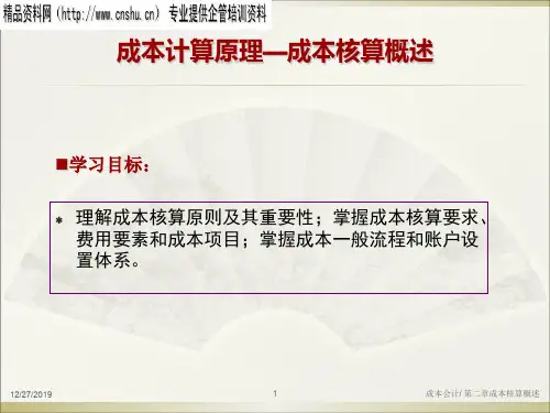 成本计算原理----成本核算概述(PPT60页)