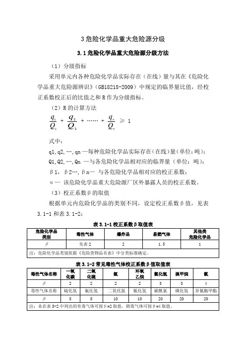 3危险化学品重大危险源分级