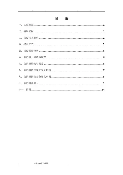 防护棚搭设方案