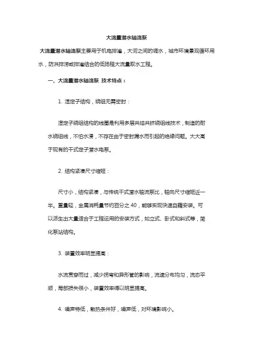 大流量潜水轴流泵