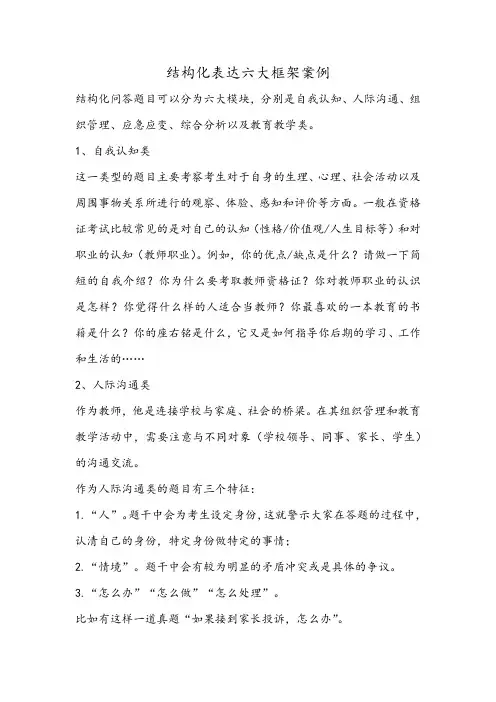 结构化表达六大框架案例